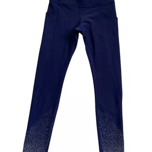 Lululemon Tight Stuff Tights Navy Blue Size 6 With Side Pockets